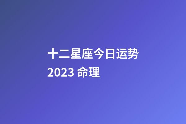 十二星座今日运势2023 命理-第1张-星座运势-玄机派